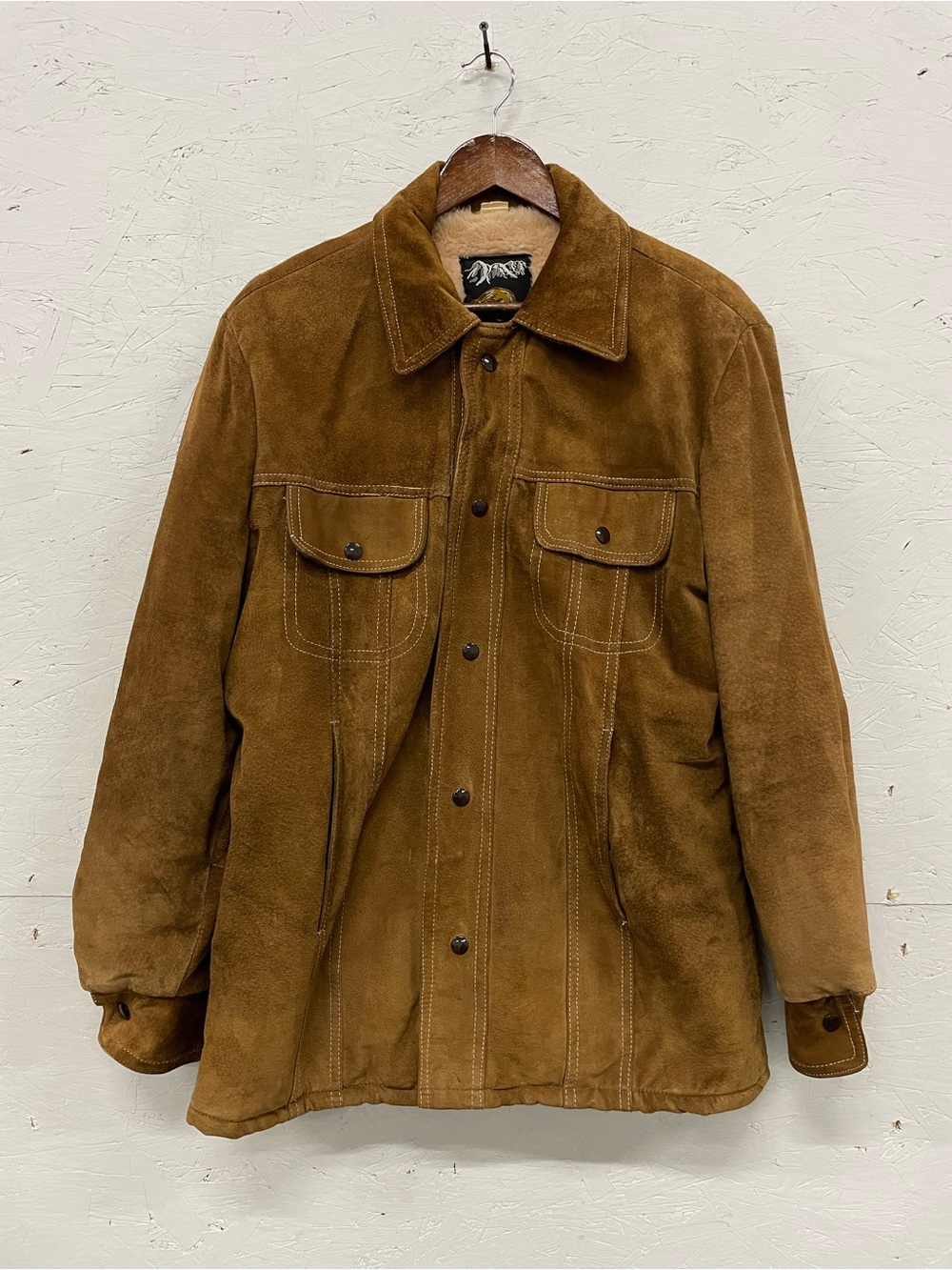 Vintage 70s Peerless Garments Suede Sherpa Rancher Jacket, 40, Made in Canada